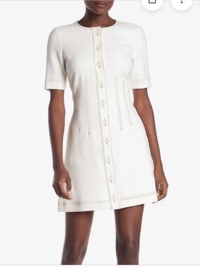 Veronica Beard Mikel Contrast Stitch Mini Dress